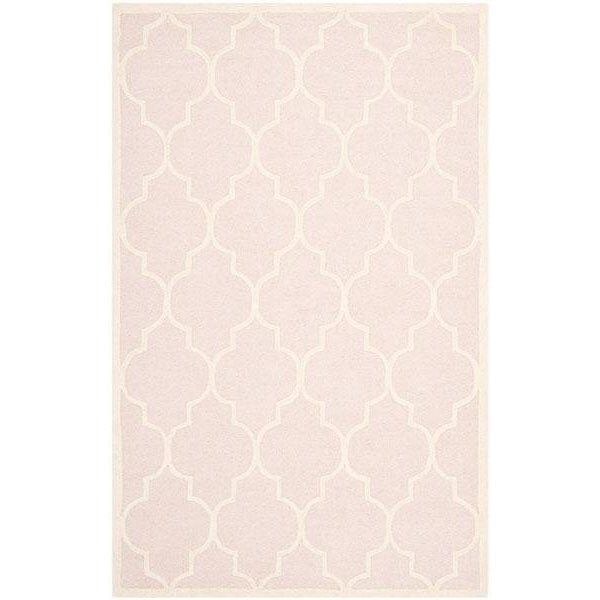 Safavieh Cambridge Hand Tufted Square Rug- Light Pink - Ivory- 6 x 6 ft. - CAM134M-6SQ