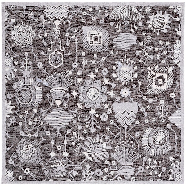 Safavieh 6 x 6 ft. Glamour Hand Tufted Square Area Rug, Dark Brown & Ivory - GLM569T-6SQ
