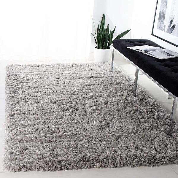 Safavieh 8 x 8 ft. Polar Shag Contemporary Square Power Loomed Rug, Silver - PSG800D-8SQ