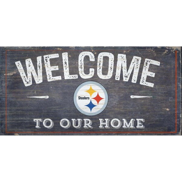 Adventure Furniture Pittsburgh Steelers Welcome Distressed 6 x 12 - N0654-PIT