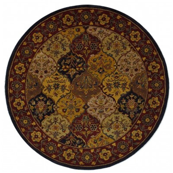 Safavieh 8 x 8 ft. Round- Traditional Heritage Multi And Navy Hand Tufted Rug - HG510A-8R