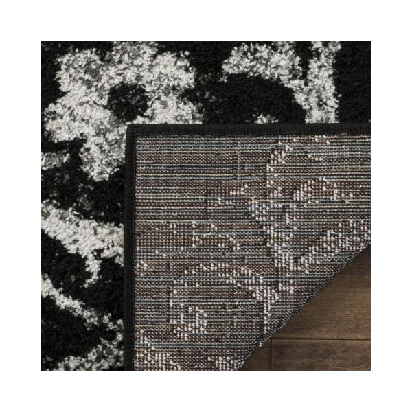 Safavieh Adirondack Power Loomed Round Rug- Black - Silver- 6 x 6 ft. - ADR114A-6R