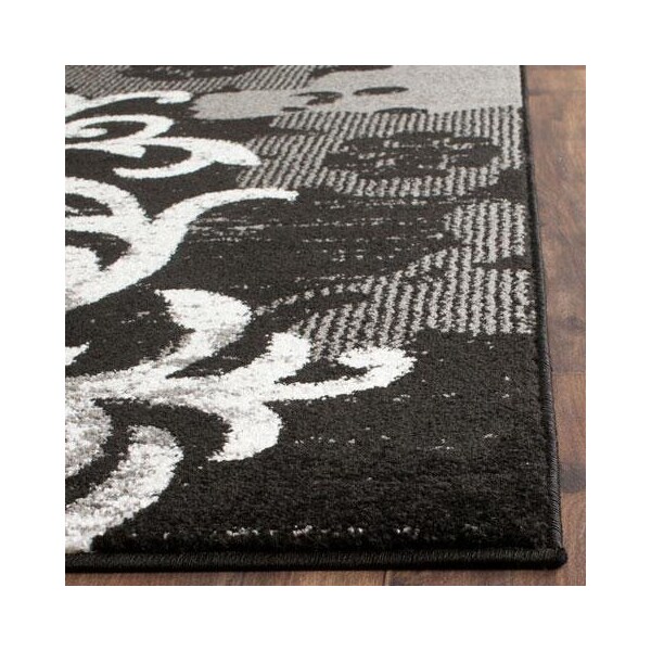 Safavieh Adirondack Power Loomed Round Rug- Black - Silver- 6 x 6 ft. - ADR114A-6R