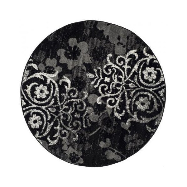 Safavieh Adirondack Power Loomed Round Rug- Black - Silver- 6 x 6 ft. - ADR114A-6R