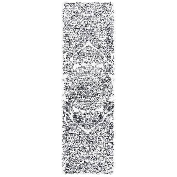 Safavieh 2 ft. 3 in. x 8 ft. Metro Hand Tufted Runner Area Rug, Ivory & Black - MET993A-28