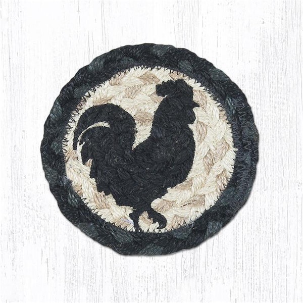 H2H 5 x 5 in Rooster Silhouette Printed Round Coaster - H2222045