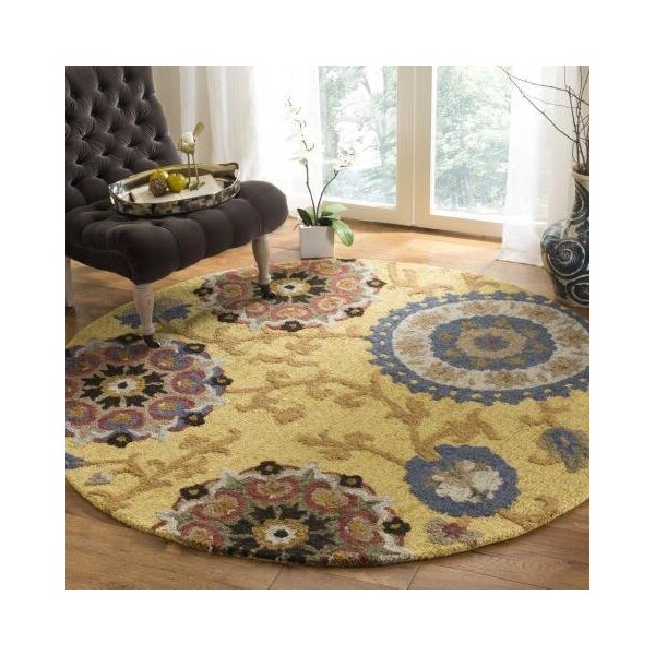 Safavieh Blossom Hand Tufted Small Rectangle Area Rug, Gold and Multicolor - 4 x 6 ft. - BLM401B-4