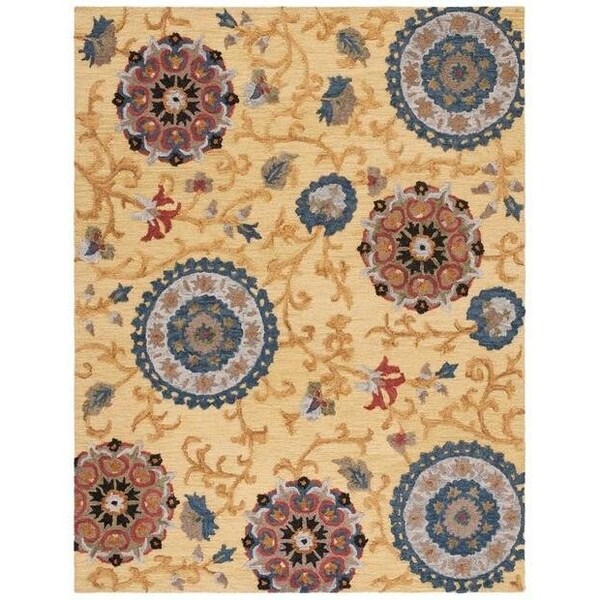 Safavieh Blossom Hand Tufted Small Rectangle Area Rug, Gold and Multicolor - 4 x 6 ft. - BLM401B-4