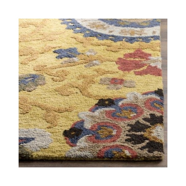 Safavieh Blossom Hand Tufted Small Rectangle Area Rug, Gold and Multicolor - 4 x 6 ft. - BLM401B-4