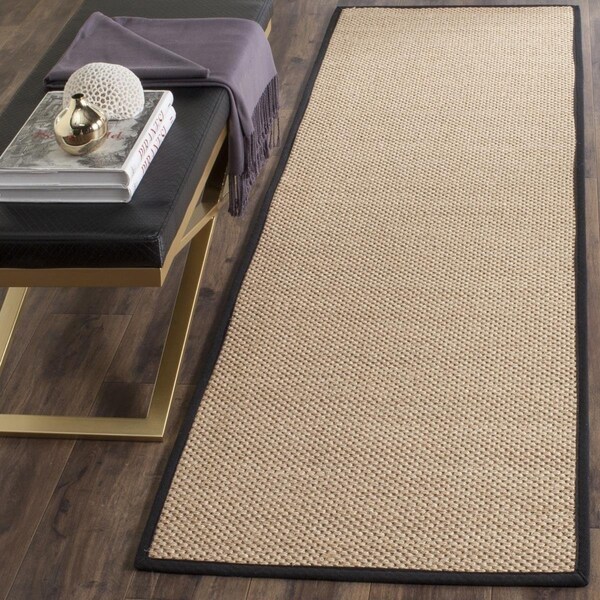 Safavieh Natural Fiber Runner Rug, Maize and Black - 2 ft. 6 in. x 6 ft. - NF141A-26