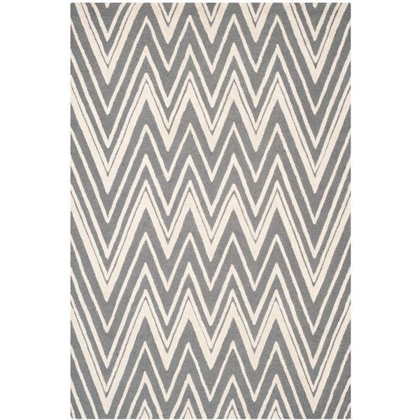 Safavieh Cambridge Hand Tufted Runner Rug- Dark Grey - Ivory- 2 ft. 6 in. x 14 ft. - CAM711D-214