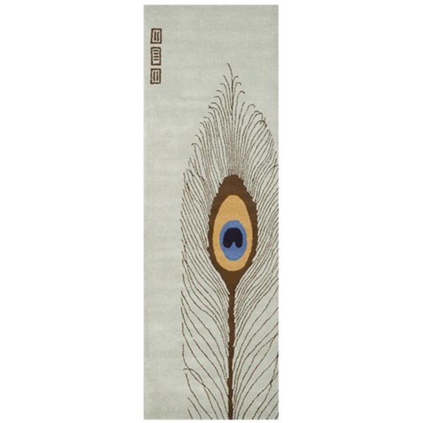 Safavieh Soho Hand Tufted Rectangle Rug- Grey - Brown- 2 ft. 6 in. x 8 ft. - SOH787B-28