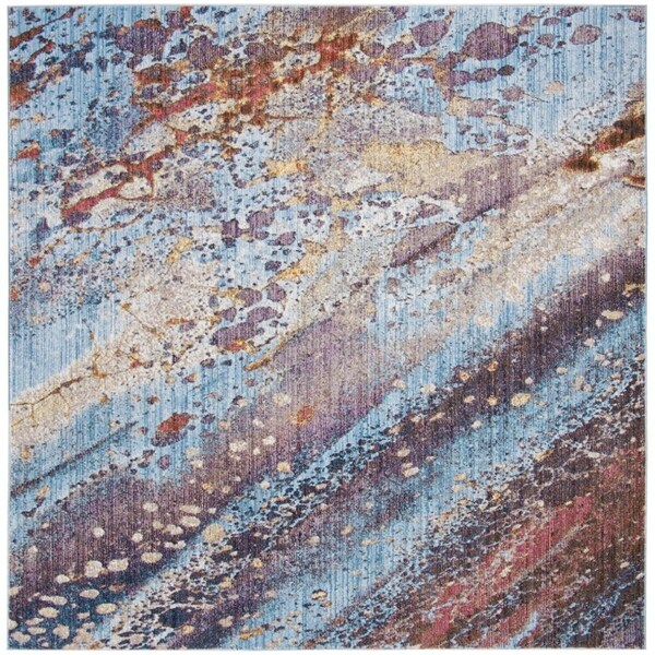 Safavieh 7 x 7 ft. Square Monray 600 Power Loomed RugRed & Multi Color - MNY617D-7SQ