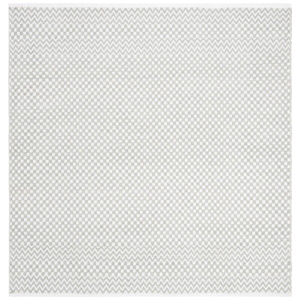 Safavieh 6 x 6 ft. Boston Checkers 686F Hand Tufted Square Area Rug, Grey - BOS686F-6SQ