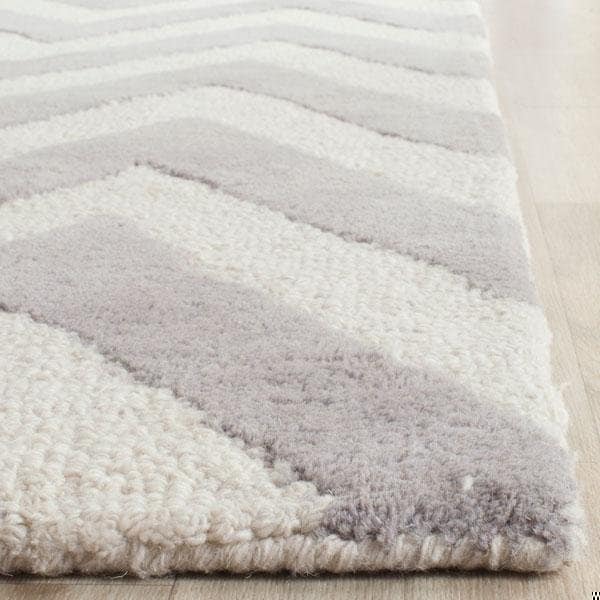 Safavieh Cambridge Hand Tufted Runner Rug, Silver and Ivory - 2 ft.-6 in. x 14 ft. - CAM139D-214