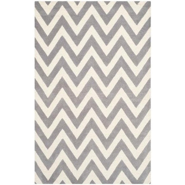 Safavieh Cambridge Hand Tufted Runner Rug, Silver and Ivory - 2 ft.-6 in. x 14 ft. - CAM139D-214