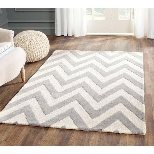 Safavieh Cambridge Hand Tufted Runner Rug, Silver and Ivory - 2 ft.-6 in. x 14 ft. - CAM139D-214