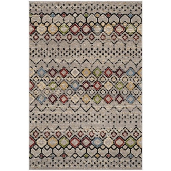 Safavieh 2 ft.-3 in. x 8 ft. Amsterdam Power Loomed Runner Rug, Light Grey and Multi - AMS108G-28