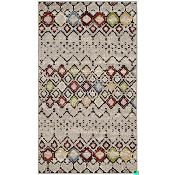 Safavieh 2 ft.-3 in. x 8 ft. Amsterdam Power Loomed Runner Rug, Light Grey and Multi - AMS108G-28