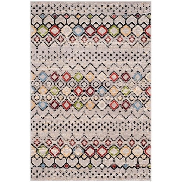 Safavieh 2 ft.-3 in. x 8 ft. Amsterdam Power Loomed Runner Rug, Light Grey and Multi - AMS108G-28