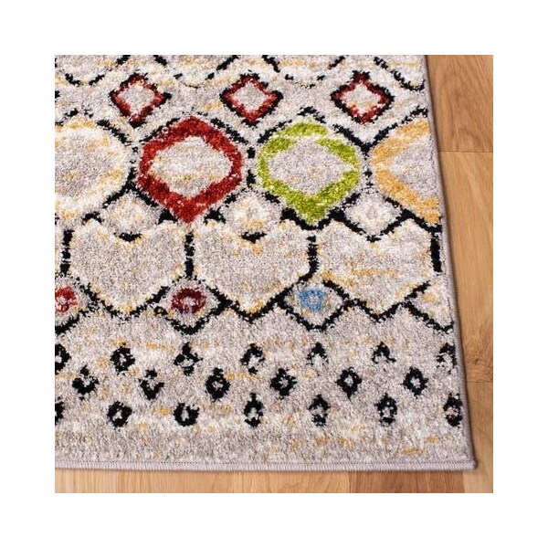 Safavieh 2 ft.-3 in. x 8 ft. Amsterdam Power Loomed Runner Rug, Light Grey and Multi - AMS108G-28