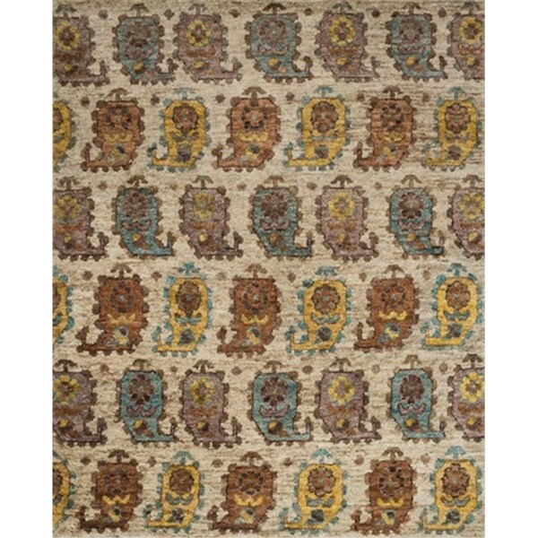 Loloi 9 ft. 6 in. x 13 ft. 6 in. Xavier Rectangular Shape Hand Knotted Area Rug- Sand and Multi - XAVIXV-10SAML96D6