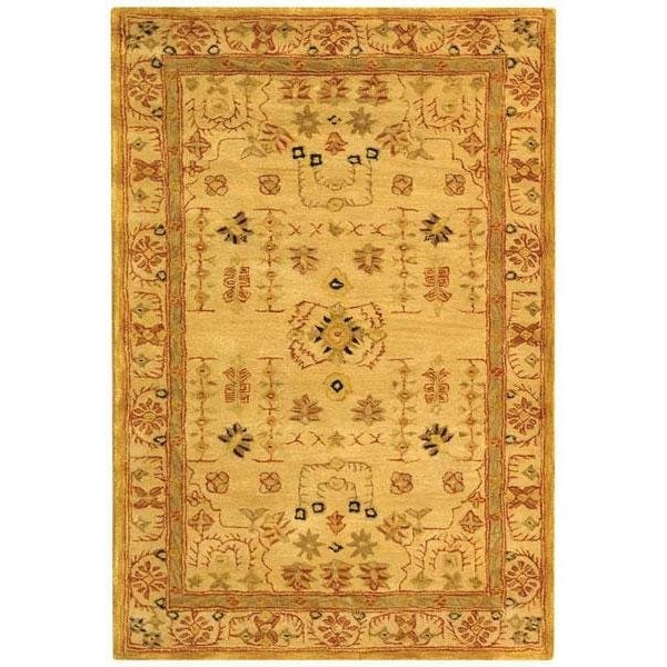 Safavieh 9 ft.-6 in. x 13 ft.-6 in. Large Rectangle Traditional Anatolia- Sand and Sand Hand Tufted Rug - AN552A-10