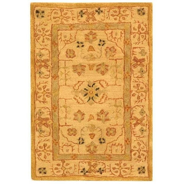 Safavieh 9 ft.-6 in. x 13 ft.-6 in. Large Rectangle Traditional Anatolia- Sand and Sand Hand Tufted Rug - AN552A-10