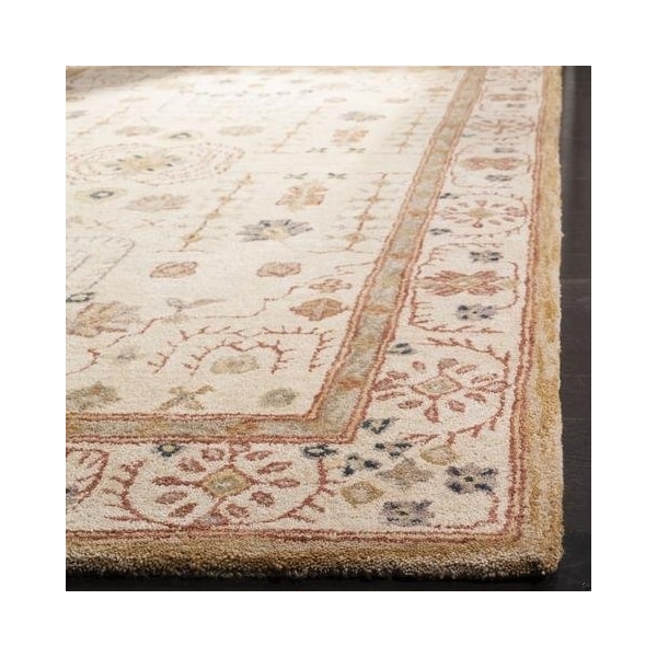 Safavieh 9 ft.-6 in. x 13 ft.-6 in. Large Rectangle Traditional Anatolia- Sand and Sand Hand Tufted Rug - AN552A-10