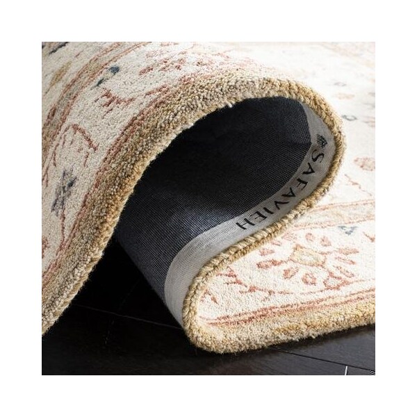 Safavieh 9 ft.-6 in. x 13 ft.-6 in. Large Rectangle Traditional Anatolia- Sand and Sand Hand Tufted Rug - AN552A-10