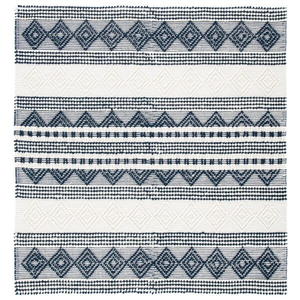 Safavieh 6 x 6 ft. Natura Hand Woven Square Area Rug, Navy & Ivory - NAT102N-6SQ