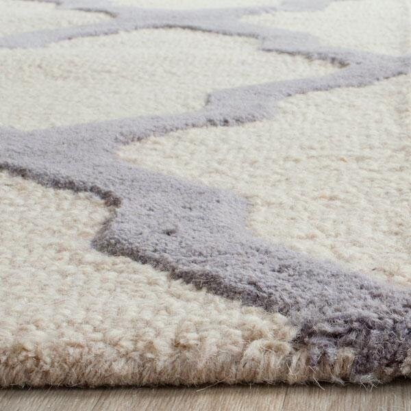 Safavieh Cambridge Hand Tufted Runner Rug- Ivory - Silver- 2 ft. 6 in. x 12 ft. - CAM121Y-212