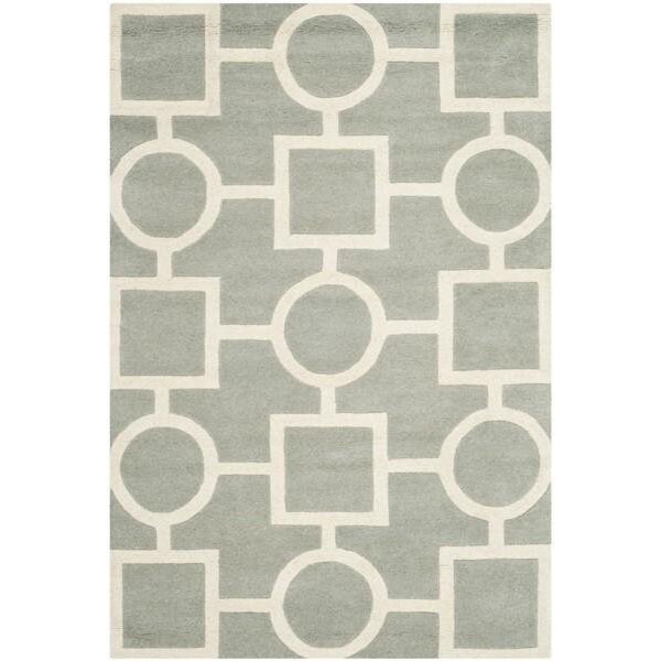 Safavieh 6 Ft. x 9 Ft. Rectangle- Contemporary Chatham Grey And Ivory Hand Tufted Rug - CHT737E-6