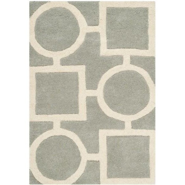 Safavieh 6 Ft. x 9 Ft. Rectangle- Contemporary Chatham Grey And Ivory Hand Tufted Rug - CHT737E-6