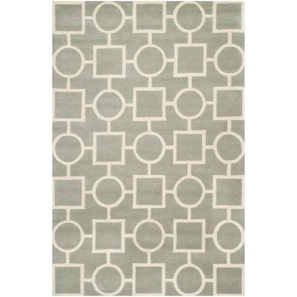 Safavieh 6 Ft. x 9 Ft. Rectangle- Contemporary Chatham Grey And Ivory Hand Tufted Rug - CHT737E-6