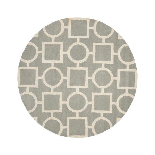 Safavieh 6 Ft. x 9 Ft. Rectangle- Contemporary Chatham Grey And Ivory Hand Tufted Rug - CHT737E-6