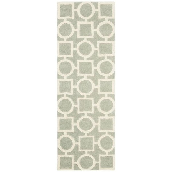 Safavieh 6 Ft. x 9 Ft. Rectangle- Contemporary Chatham Grey And Ivory Hand Tufted Rug - CHT737E-6