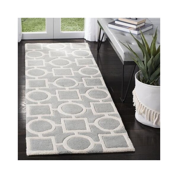 Safavieh 6 Ft. x 9 Ft. Rectangle- Contemporary Chatham Grey And Ivory Hand Tufted Rug - CHT737E-6