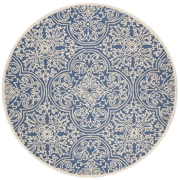 Safavieh Trace Hand Tufted Round Rug, Blue and Ivory - 6 x 6 ft. - TRC101B-6R