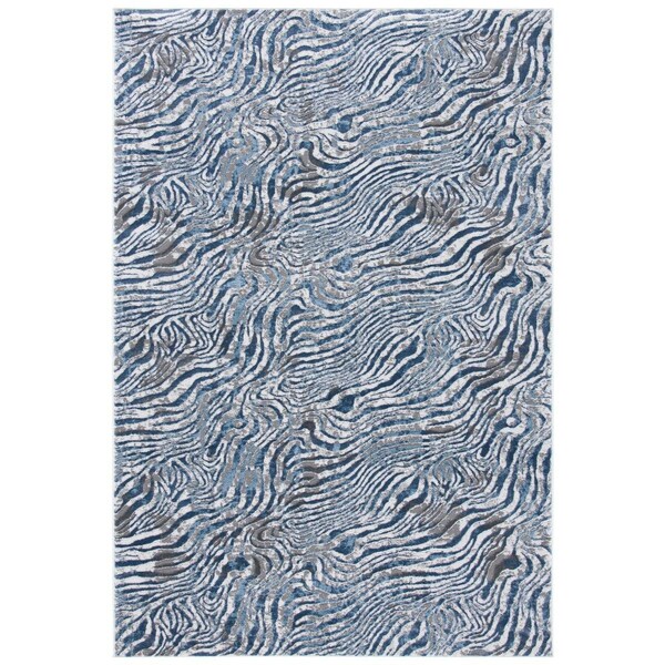 Safavieh 9 x 12 ft. Lagoon Power Loomed Rectangle Area Rug Blue & Grey - LGN187M-9