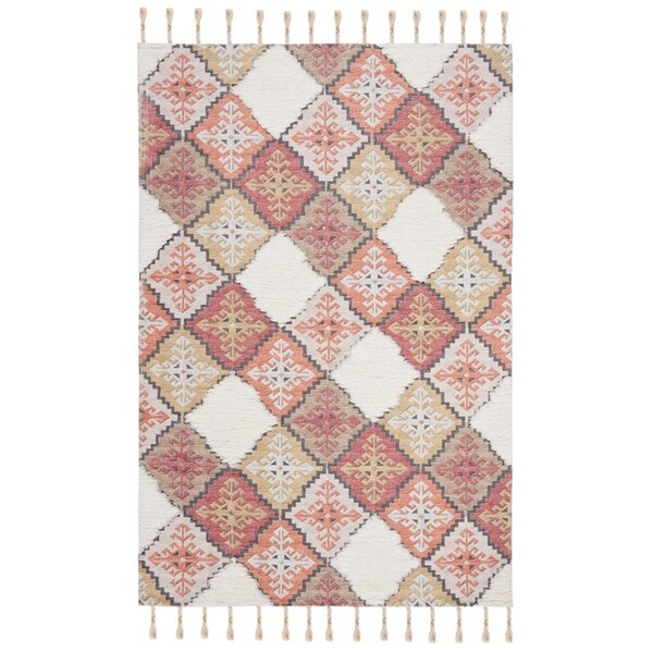Safavieh 3 x 5 ft. Saffron Rectangle Hand Loomed Rug Rust & Ivory - SFN102P-3