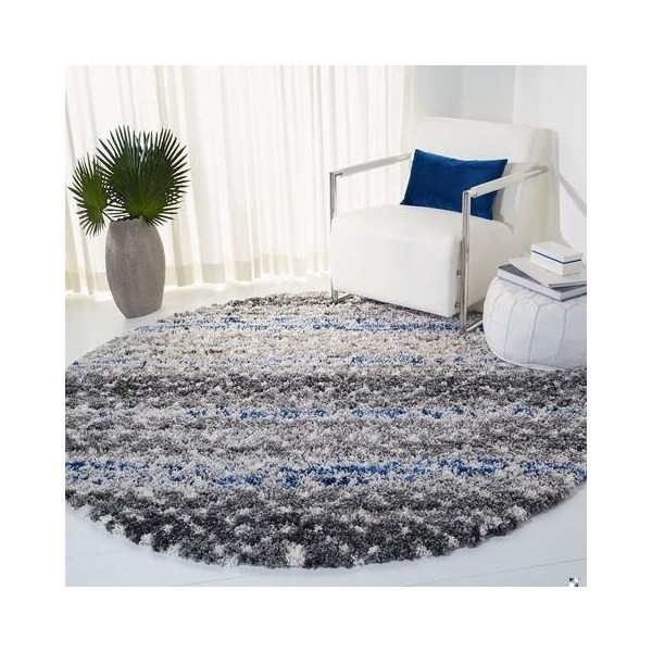 Safavieh 6 ft.7 in. x 6 ft.7 in. Canyon Shag 500 Rectanglar Rug Grey & Ivory - CNY521F-7SQ