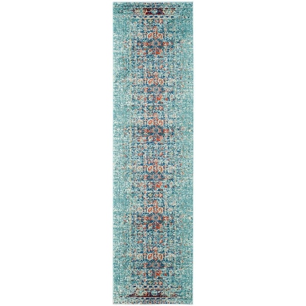 Safavieh Monaco Power Loomed Runner RugBlue & Multicolor 2 ft.-2 in. x 18 ft. - MNC208J-218
