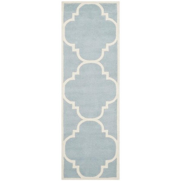 Safavieh Chatham Hand Tufted Runner Rug- Blue - Ivory- 2 ft. 3 in. x 11 ft. - CHT730B-211
