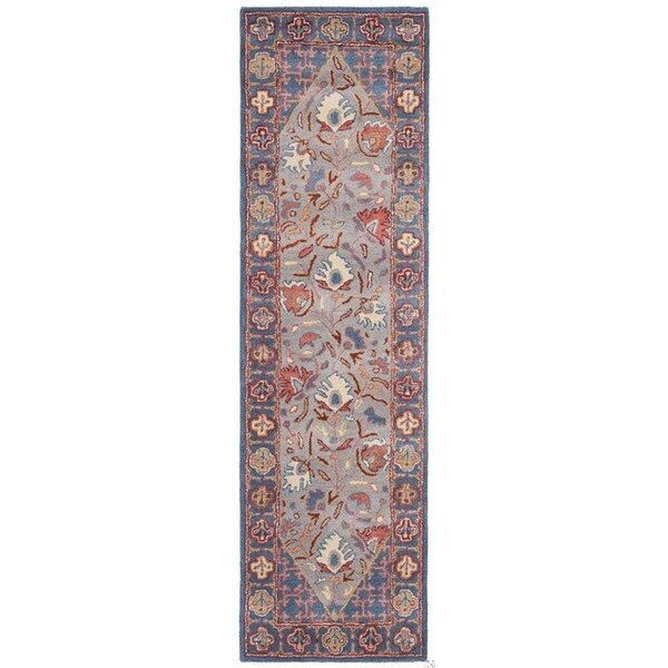 Safavieh Antiquity Global Rectangle Hand Tufted RugsBlue & Red 2 ft.-3 in. x 8 ft. - AT508M-28
