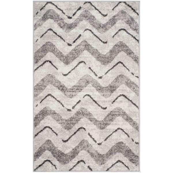 Safavieh Adirondack Power Loomed Small Rectangle Rugs, Silver and Charcoal - 4 x 6 ft. - ADR121P-4