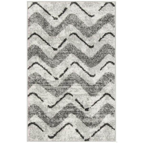 Safavieh Adirondack Power Loomed Small Rectangle Rugs, Silver and Charcoal - 4 x 6 ft. - ADR121P-4