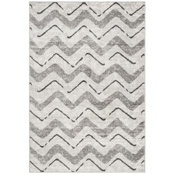 Safavieh Adirondack Power Loomed Small Rectangle Rugs, Silver and Charcoal - 4 x 6 ft. - ADR121P-4