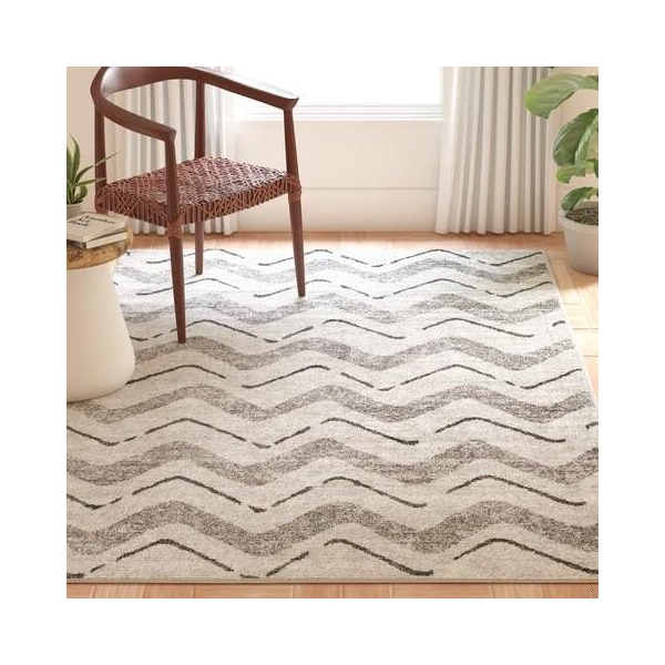 Safavieh Adirondack Power Loomed Small Rectangle Rugs, Silver and Charcoal - 4 x 6 ft. - ADR121P-4