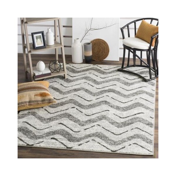 Safavieh Adirondack Power Loomed Small Rectangle Rugs, Silver and Charcoal - 4 x 6 ft. - ADR121P-4